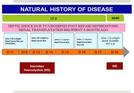 Early CRRT and antibiotic management in shock patient due to urosepsis with immunocompromised post renal transplantation